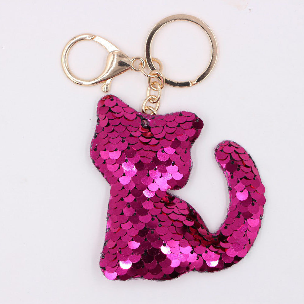 Wholesale Chic Sequin Unicorn Keychain Pendant For Bag And Car Key Accessory Gift