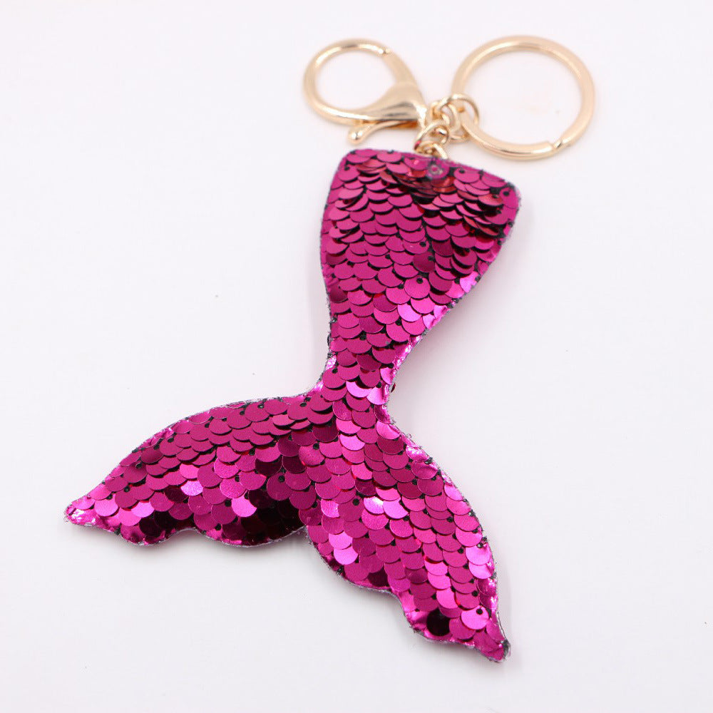 Wholesale Gold Star Sequin Keychain Chic Bag Charm Reflective Pendant For Ladies Purse Accessory