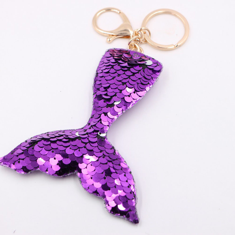 Wholesale Gold Star Sequin Keychain Chic Bag Charm Reflective Pendant For Ladies Purse Accessory