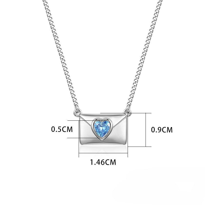 Wholesale Stainless Steel Love Envelope Pendant Necklace Set