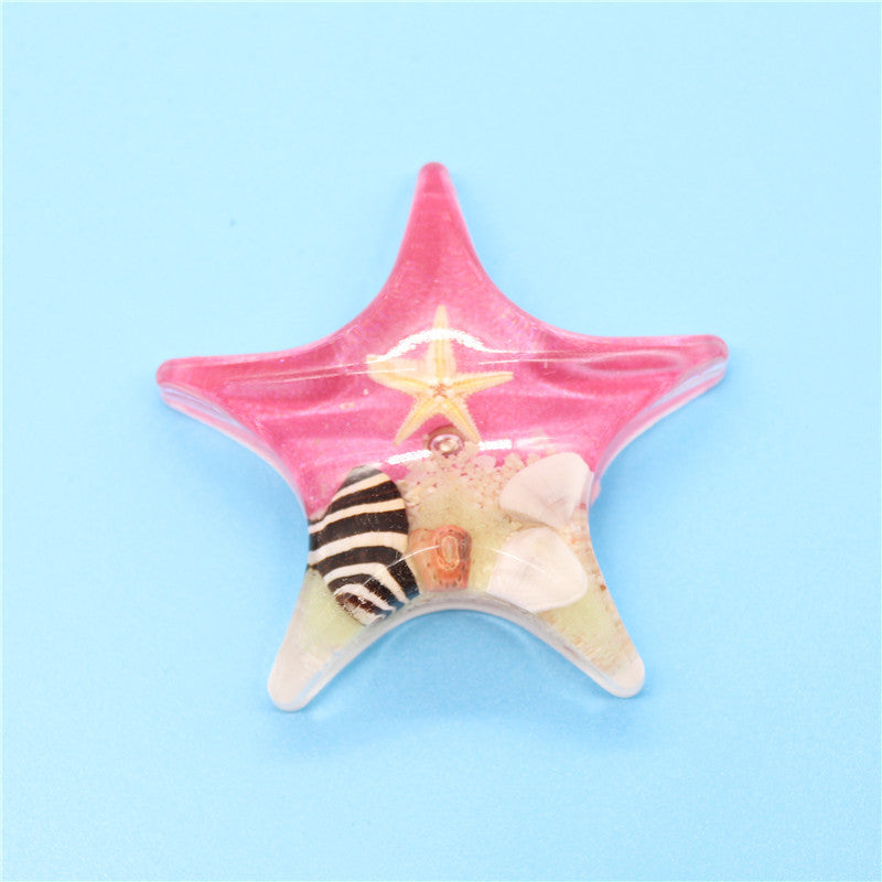 Wholesale12pcs Luminous Stone Creative Acrylic Starfish Stereo Magnet Fridge Magnet