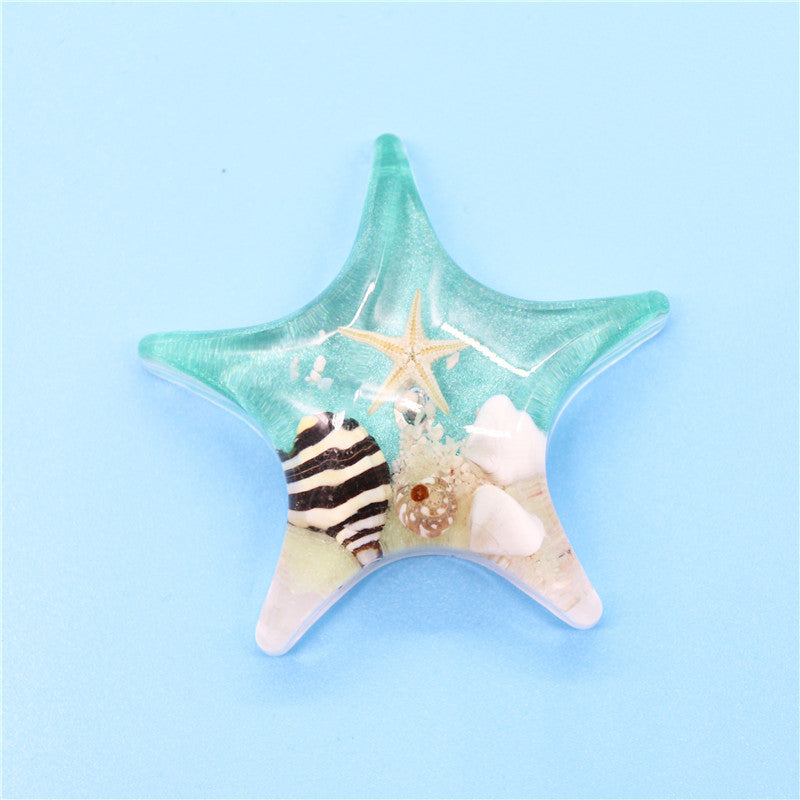 Wholesale12pcs Luminous Stone Creative Acrylic Starfish Stereo Magnet Fridge Magnet