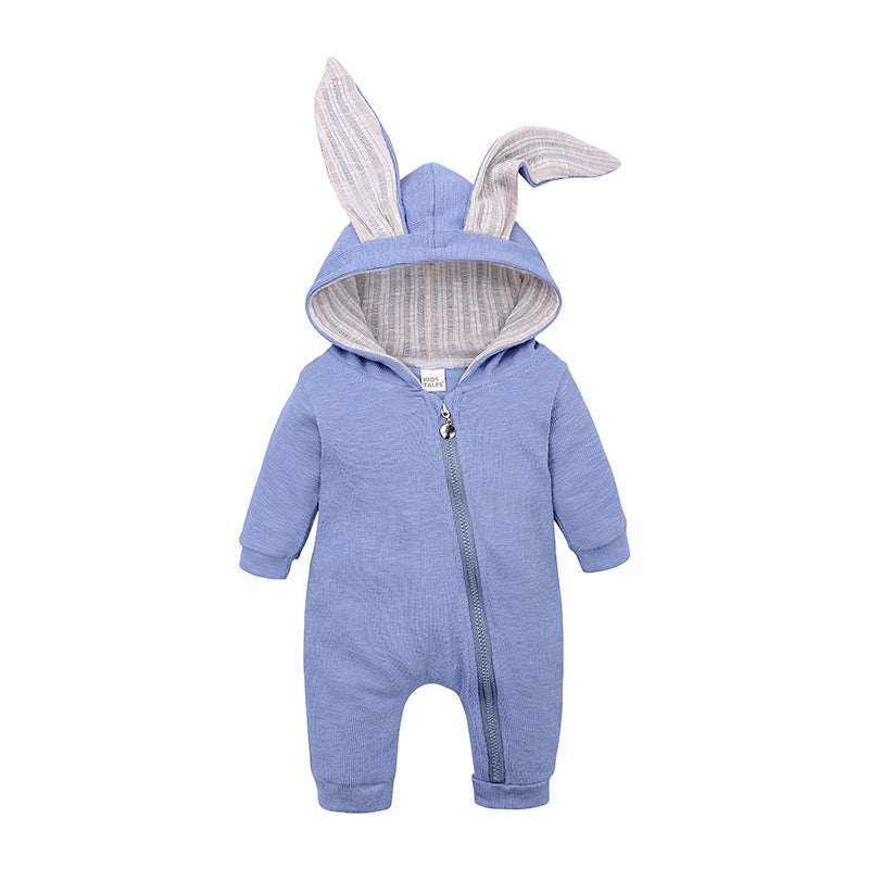 Wholesale Big Eared Rabbit Jumpsuit Hooded Zipper Baby Clothes