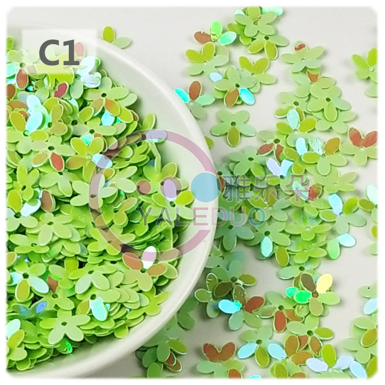 Wholesale 10MM concave plum 3D five-finger flower sequins