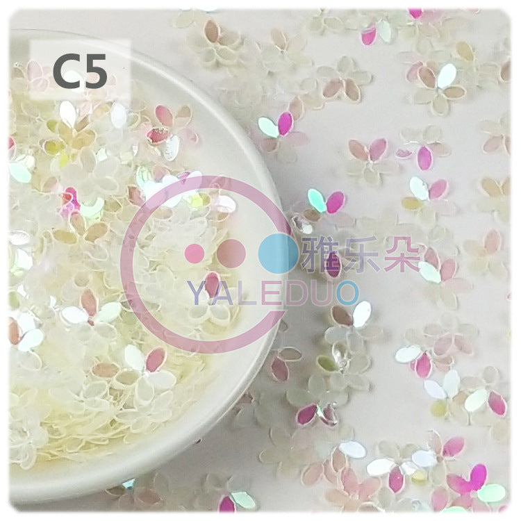 Wholesale 10MM concave plum 3D five-finger flower sequins