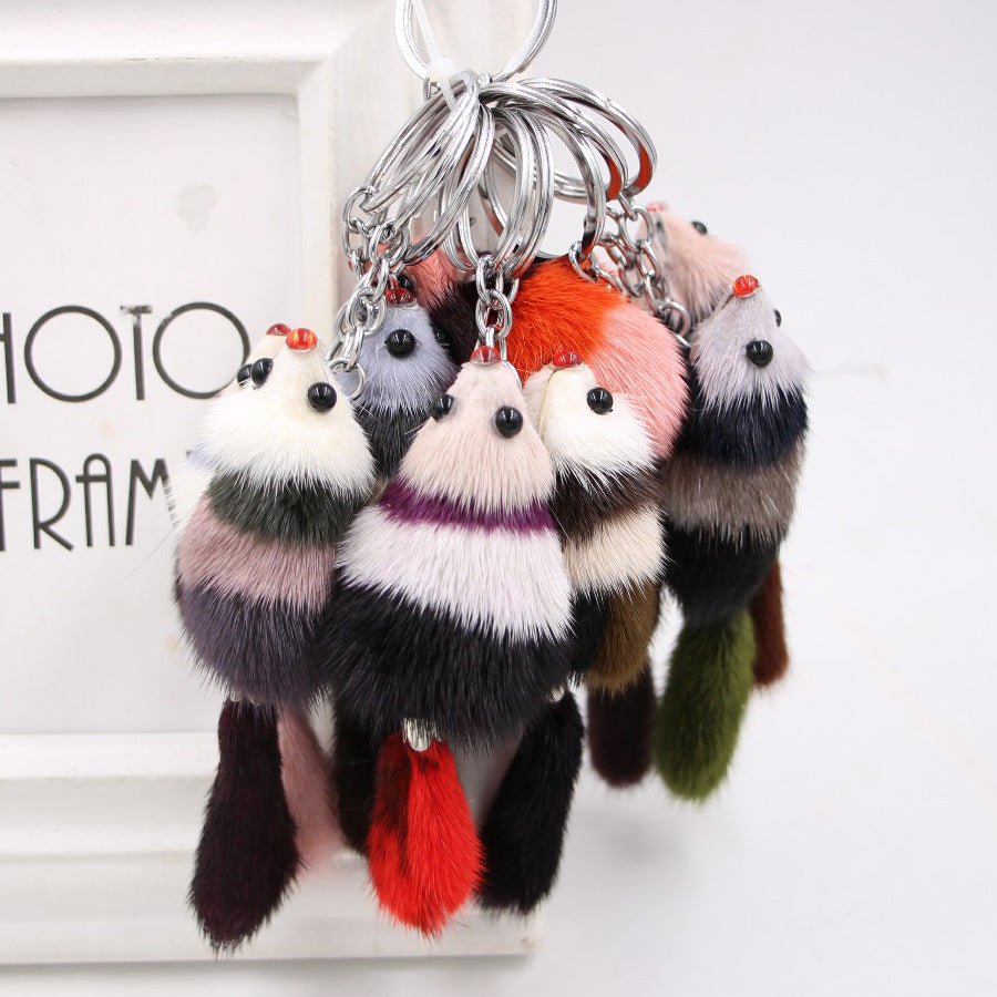 Wholesale Little Fox Imitation Fur Ball Keychain