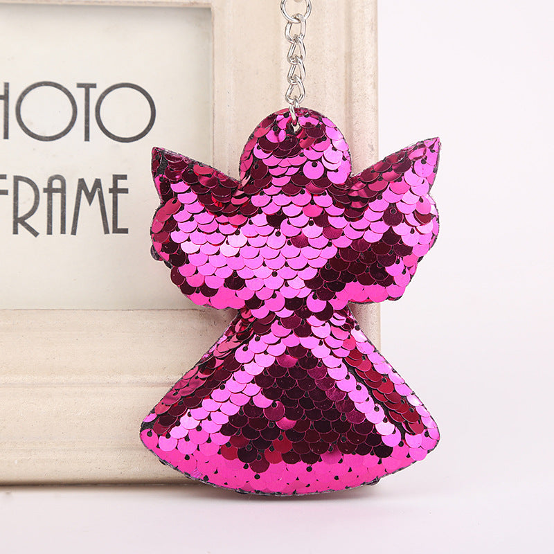 Wholesale Reflective Sequin Angel Keychain