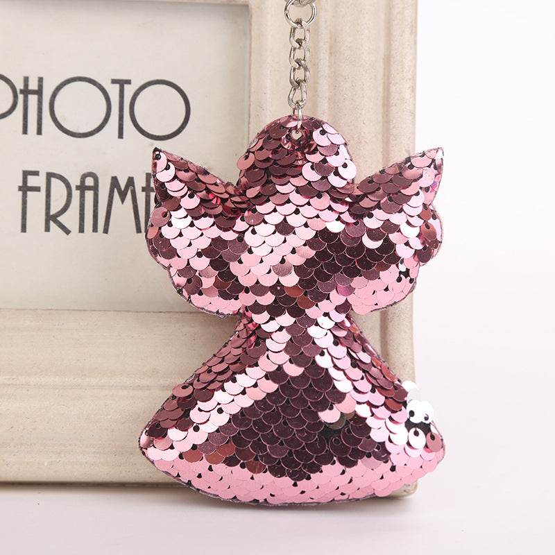 Wholesale Reflective Sequin Angel Keychain