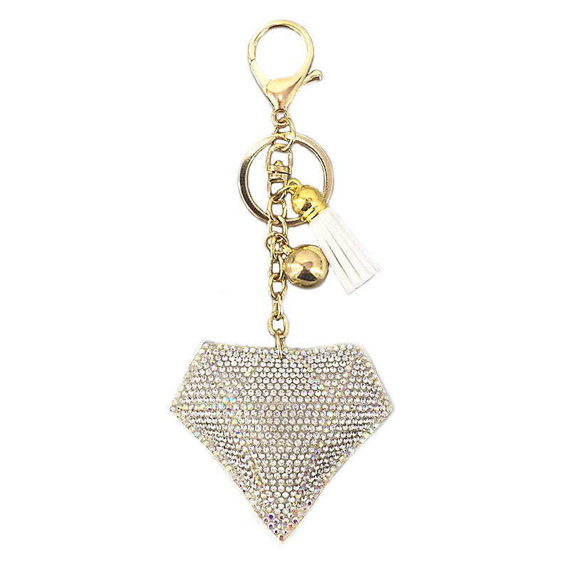 Wholesale Plush Tassel Inlaid Diamond Keychain