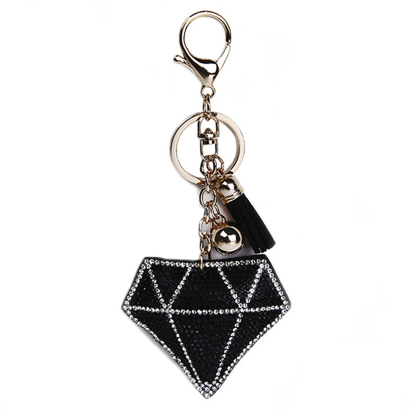 Wholesale Plush Tassel Inlaid Diamond Keychain