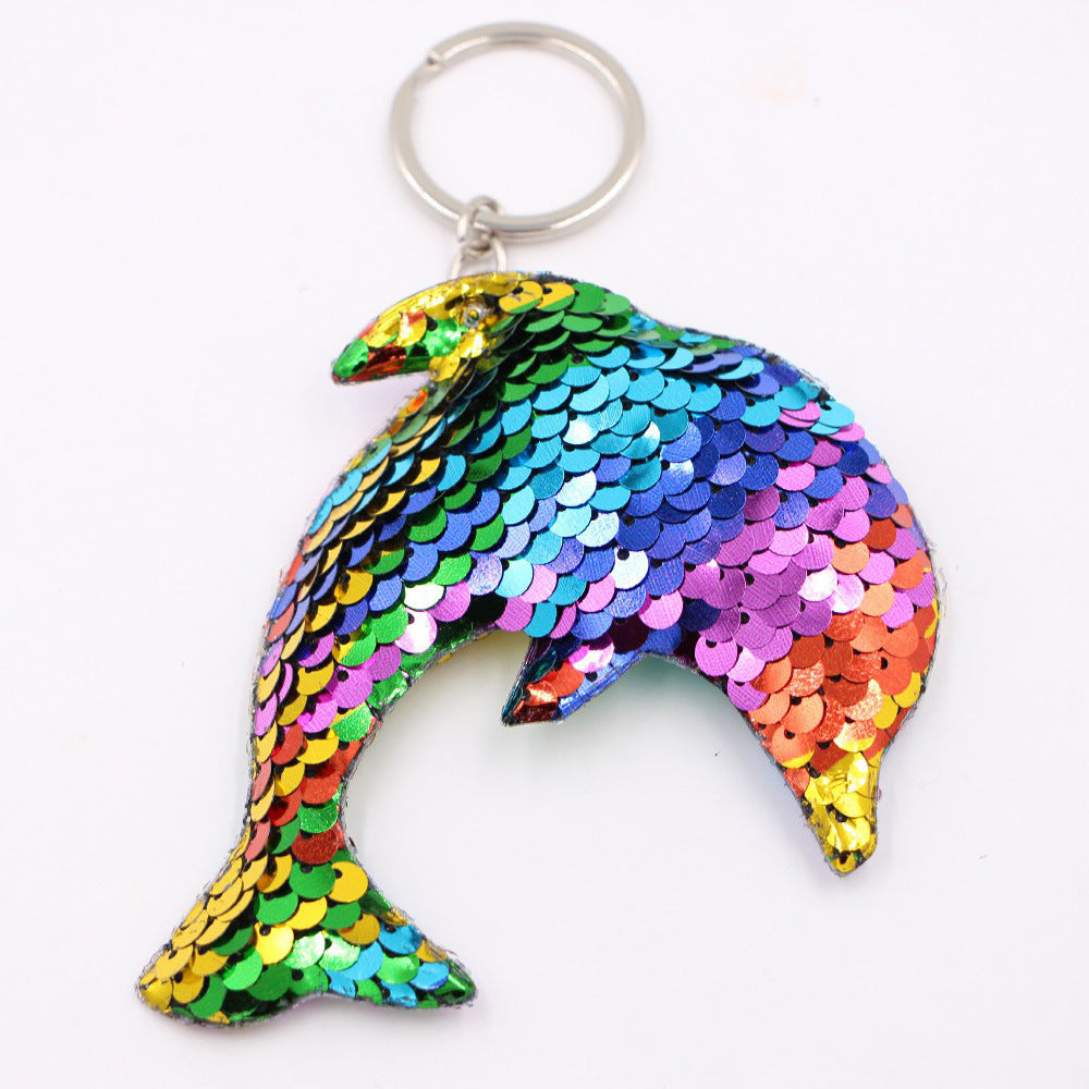 Wholesale Christmas Tree Sequin Keychain Pendant Luminous Car Ornament Trendy Gift Accessory
