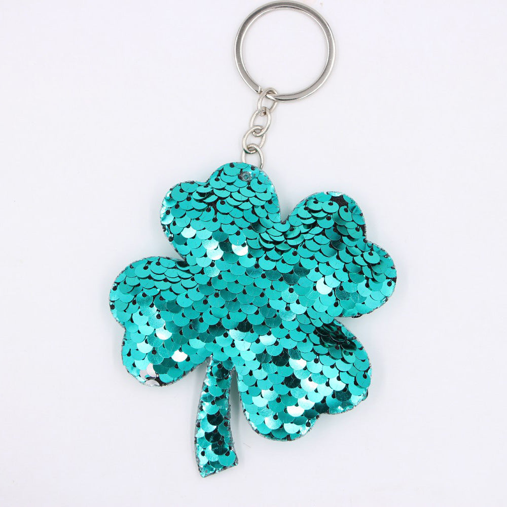 Wholesale Double Sided Sequin Unicorn Keychain Pendant Reflective Bag Charm Christmas Animal Gift