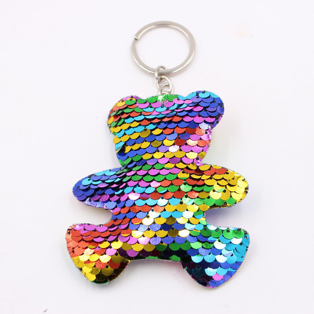 Wholesale Christmas Tree Sequin Keychain Pendant Luminous Car Ornament Trendy Gift Accessory