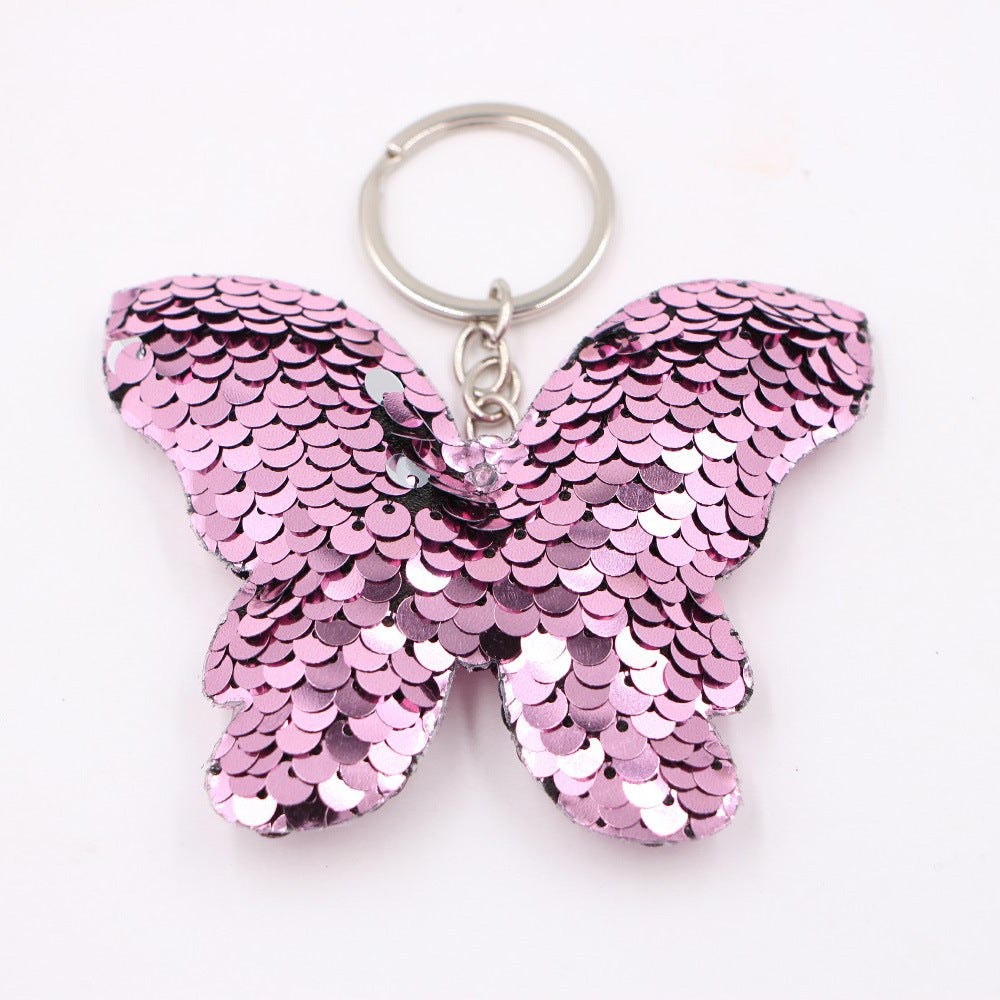 Wholesale Christmas Star Sequin Keychain Pendant Reflective Women S Bag Charm Gift