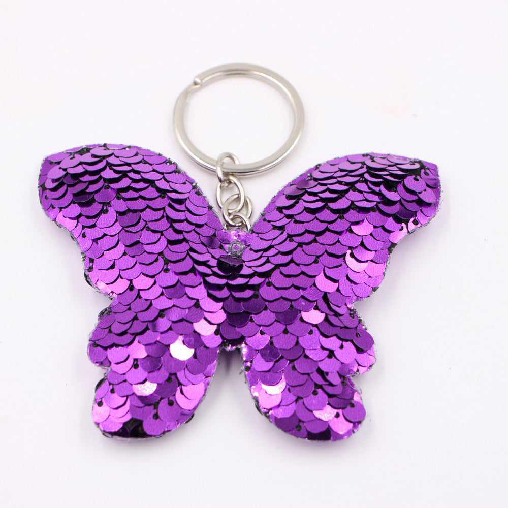 Wholesale Christmas Star Sequin Keychain Pendant Reflective Women S Bag Charm Gift