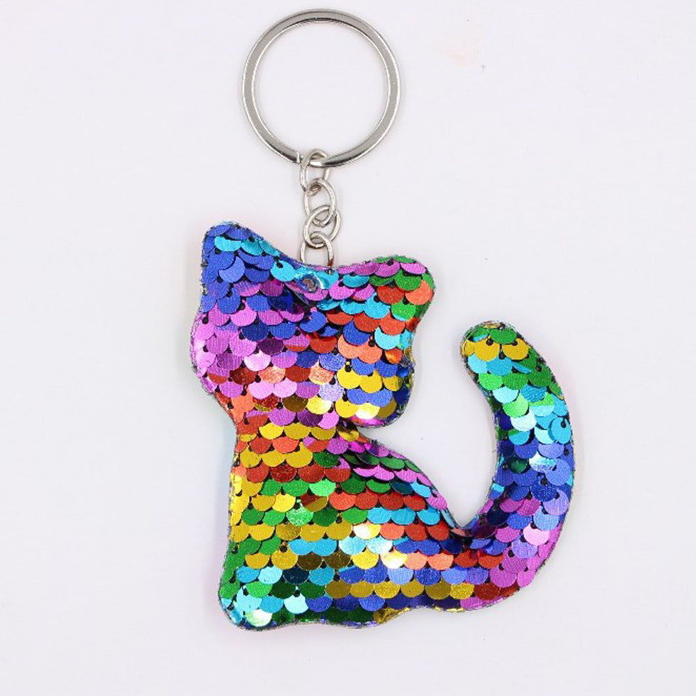 Wholesale Christmas Tree Sequin Keychain Pendant Luminous Car Ornament Trendy Gift Accessory