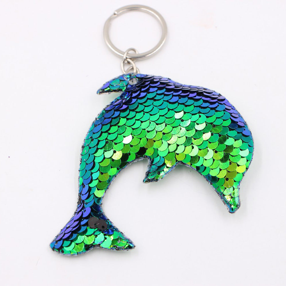 Wholesale Christmas Star Sequin Keychain Pendant Reflective Women S Bag Charm Gift
