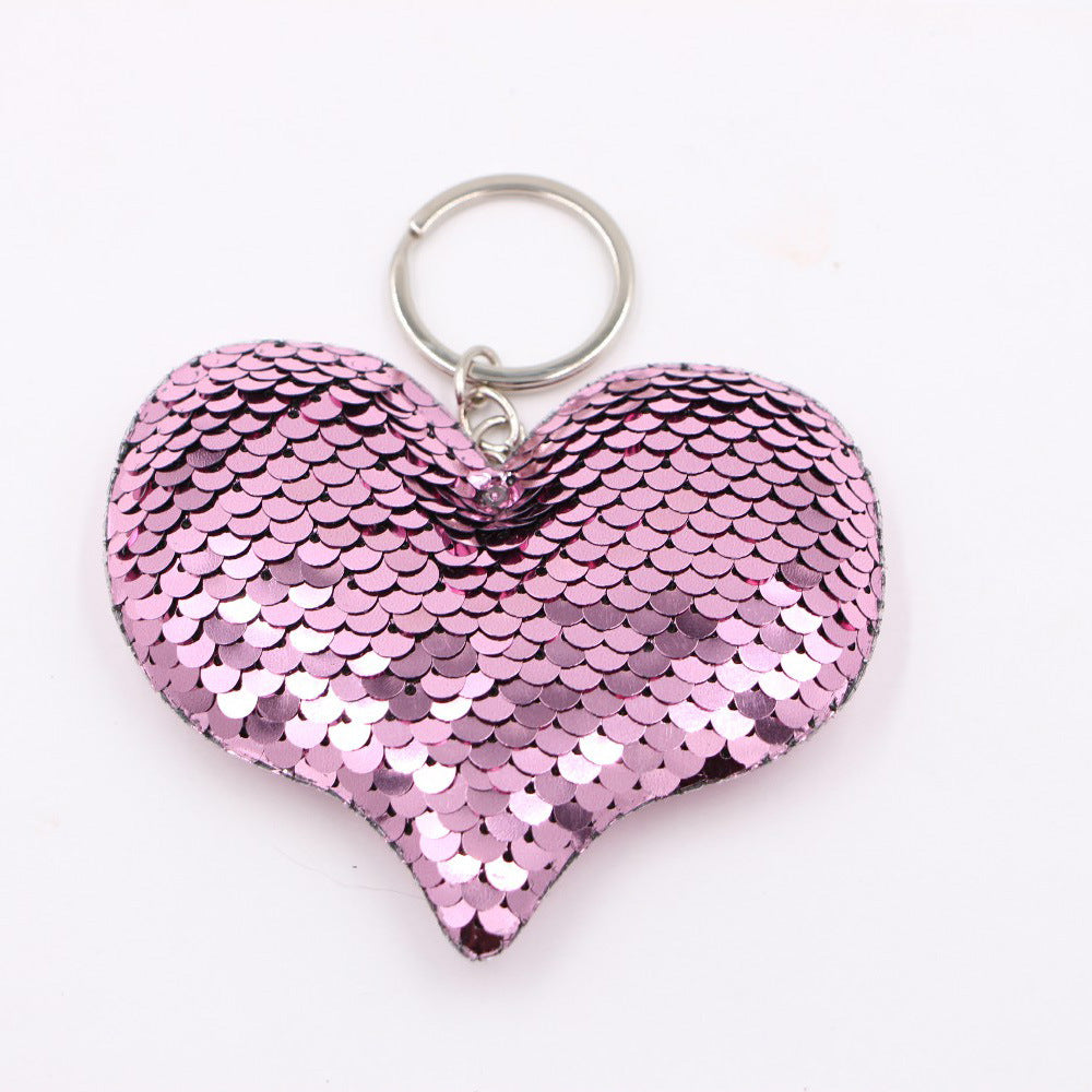 Wholesale Double Sided Sequin Unicorn Keychain Pendant Reflective Bag Charm Christmas Animal Gift