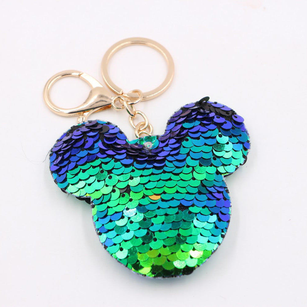 Wholesale Gold Star Sequin Keychain Chic Bag Charm Reflective Pendant For Ladies Purse Accessory
