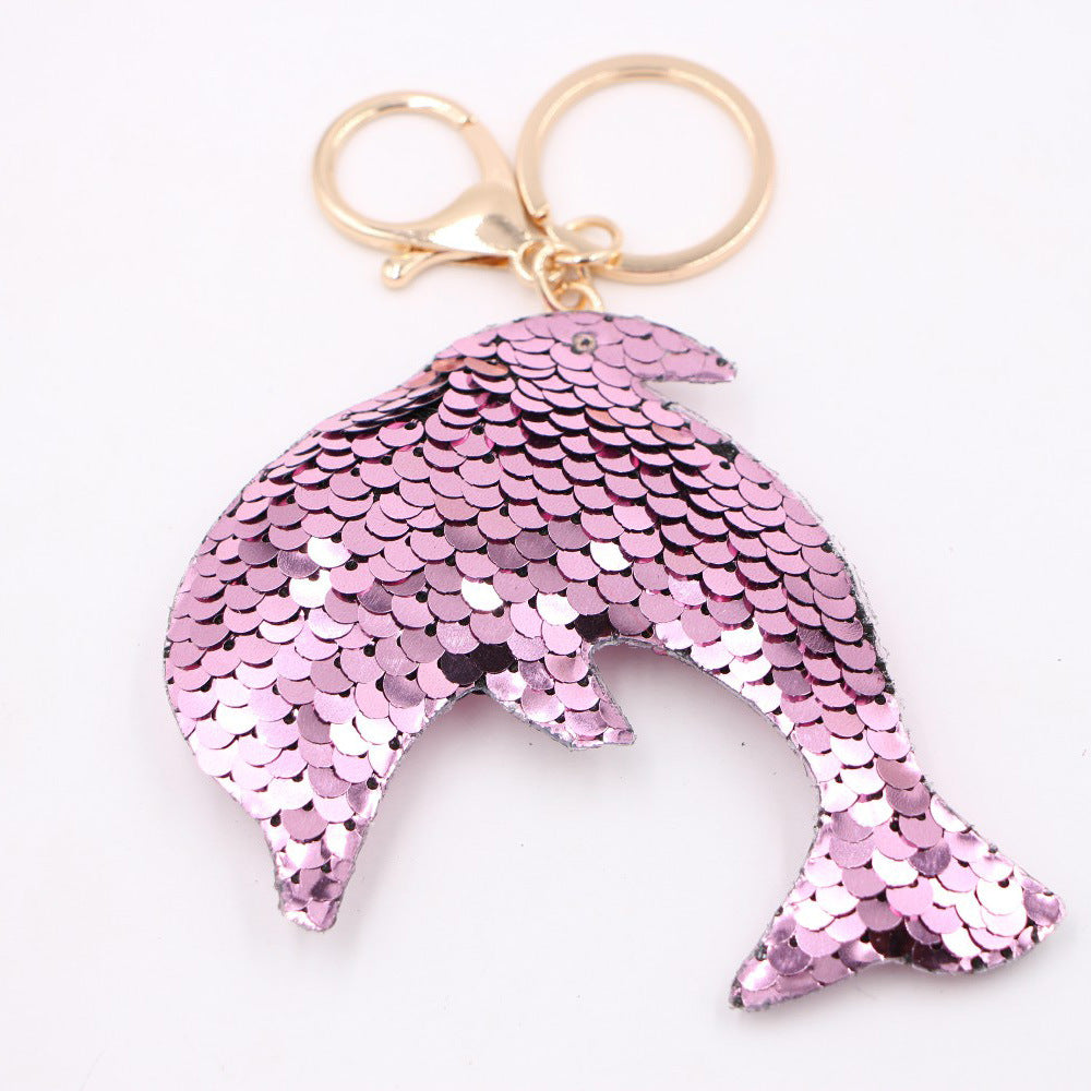 Wholesale Chic Sequin Keychain Pendant With Luminous Reflective Electroplated Finish A Stylish Bag Charm For Women And Party Gift OLY Exclusive