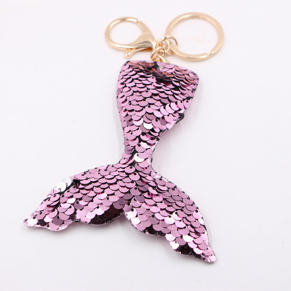 Wholesale Gold Star Sequin Keychain Chic Bag Charm Reflective Pendant For Ladies Purse Accessory
