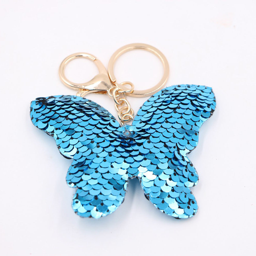 Wholesale Gold Star Sequin Keychain Chic Bag Charm Reflective Pendant For Ladies Purse Accessory