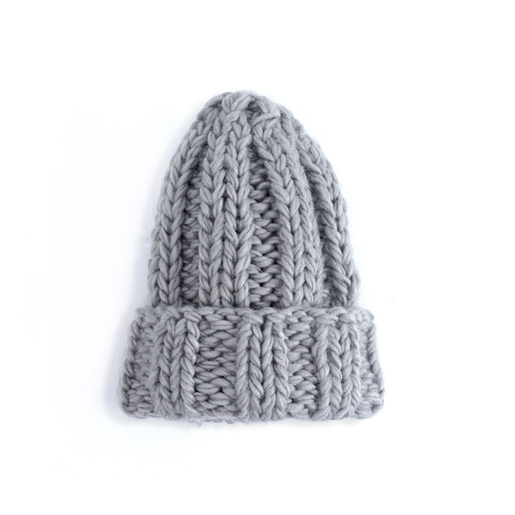 Wholesale Winter Solid Color Simple Thick Woolen Hat