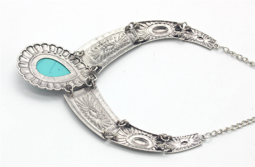 Collares de patrón de turquesa de metal al por mayor de metal