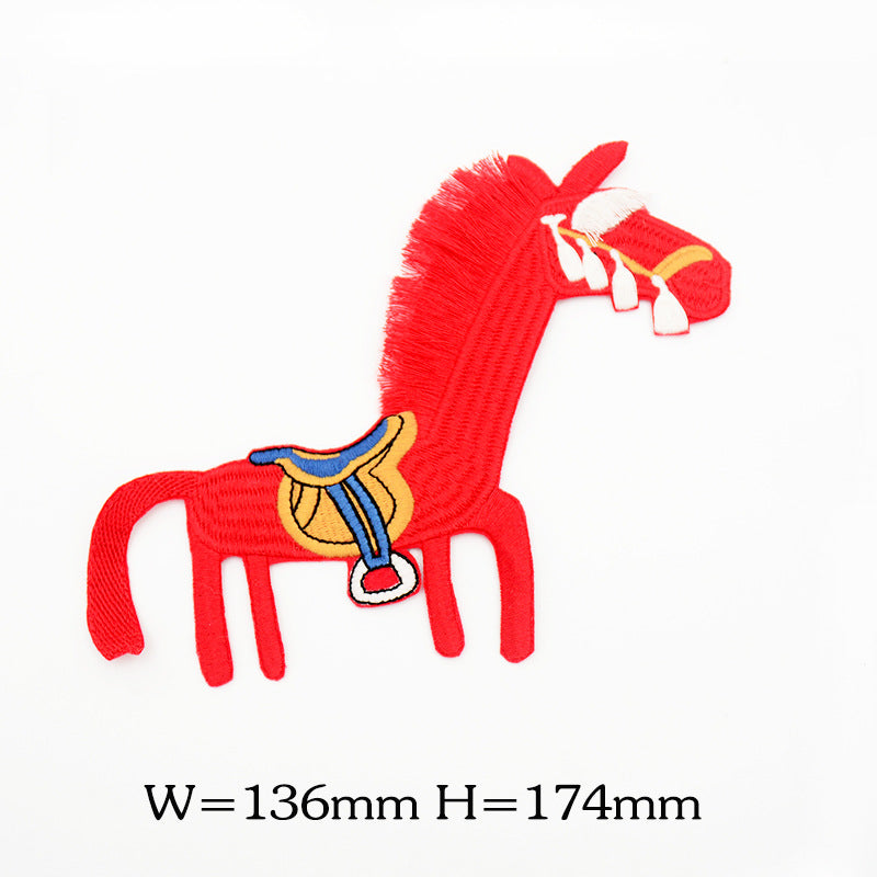 Wholesale Computer Embroidered Blue Tasseled Horse Patch For Everyday Wear And Home Decor