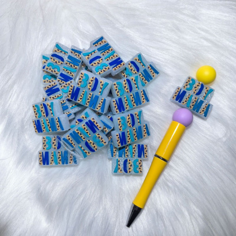 Wholesale Boy Girl Mom Silicone Cartoon Beads 10pcs/pack