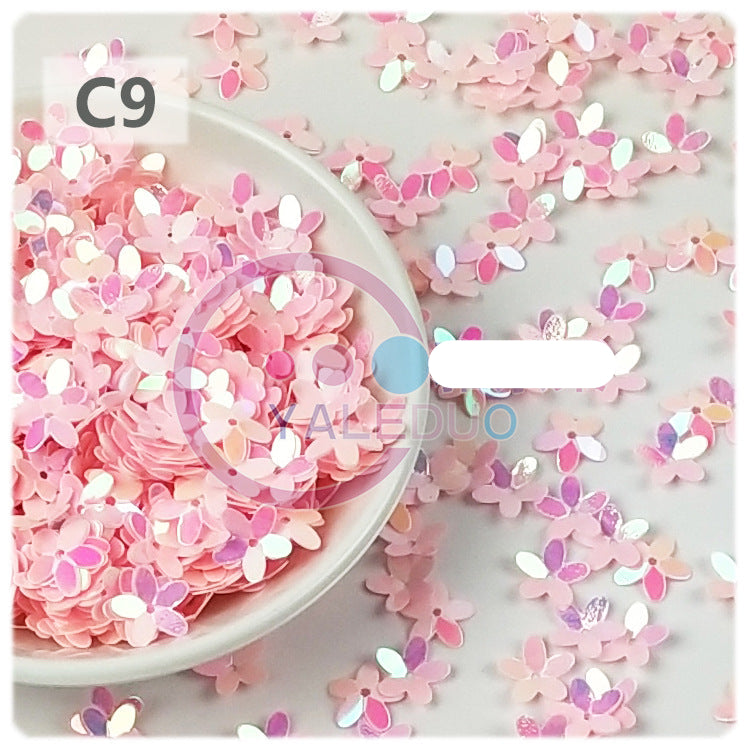 Wholesale 10MM concave plum 3D five-finger flower sequins