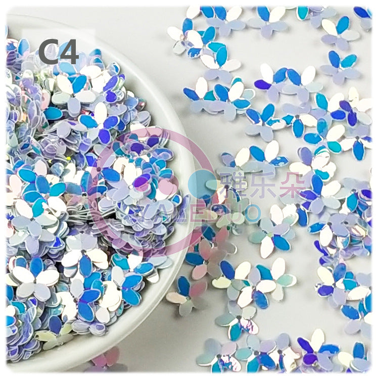 Wholesale 10MM concave plum 3D five-finger flower sequins