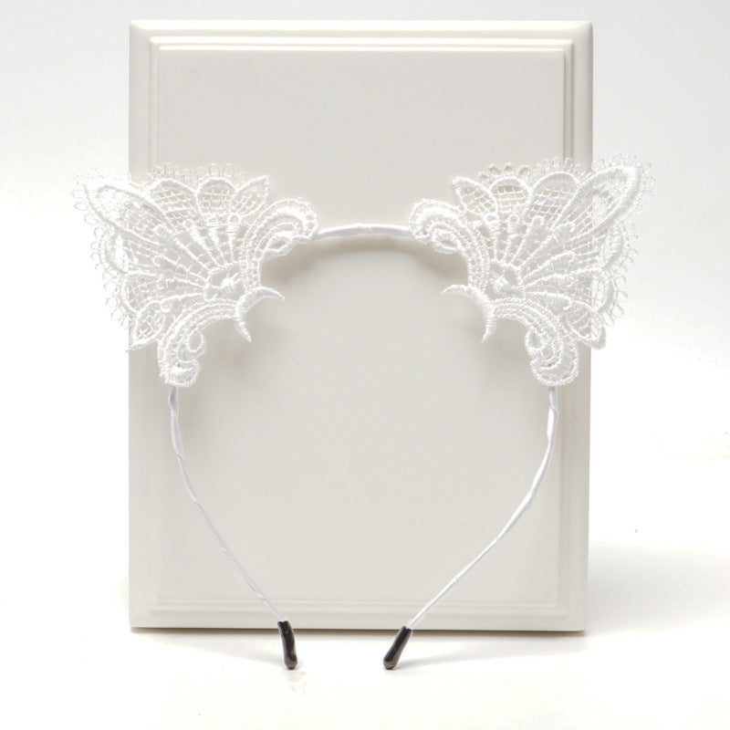 Wholesale Cute Sexy Black Lace Cat Ear Headband