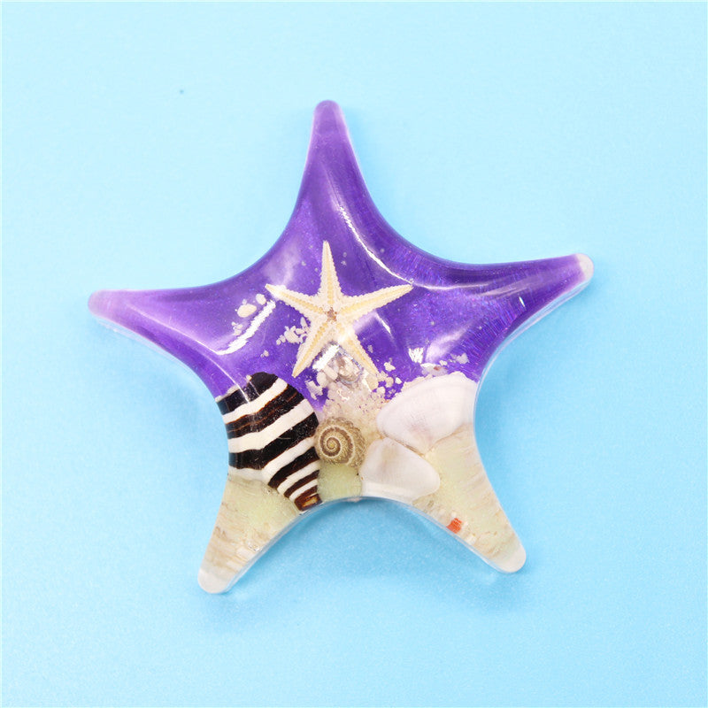 Wholesale12pcs Luminous Stone Creative Acrylic Starfish Stereo Magnet Fridge Magnet