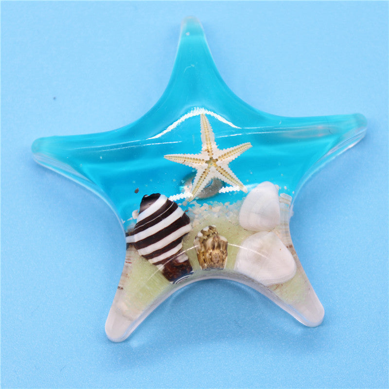 Wholesale12pcs Luminous Stone Creative Acrylic Starfish Stereo Magnet Fridge Magnet
