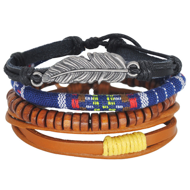 Wholesale Bohemian Vintage Woven Wax Rope DIY Bracelet