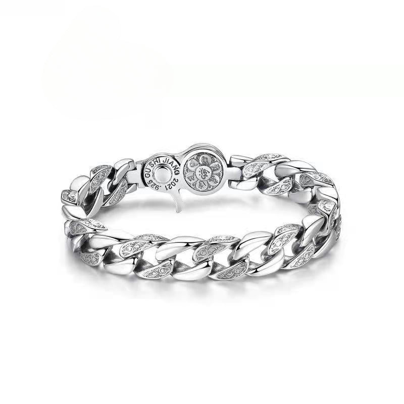 Wholesale Copper Wide Silver-Plated Men's Bracelets