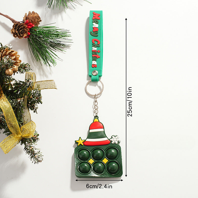 Wholesale Christmas Elk Snowman Decompression Metal Keychain