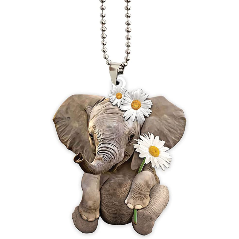 Wholesale Acrylic Fan with Elephant Car Hanging Decoration