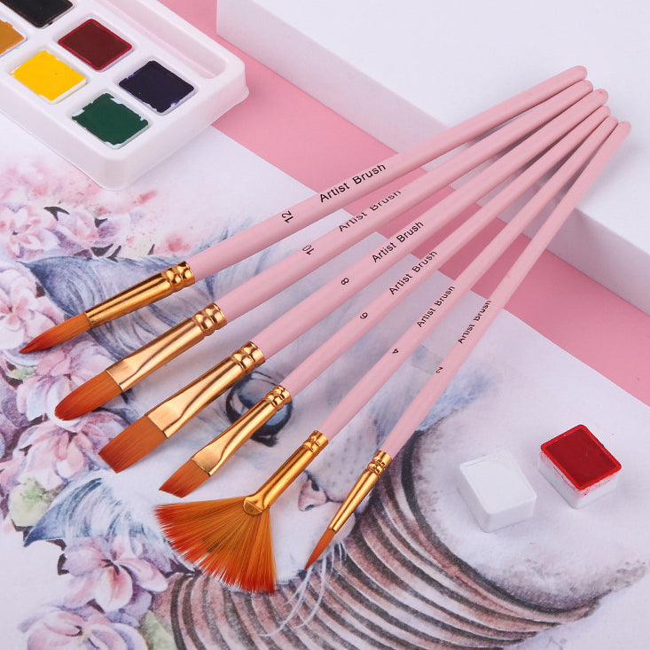 Wholesale Nylon Wool Watercolor Painting Brushes, Art Paintings, Macaron Color Line Markers