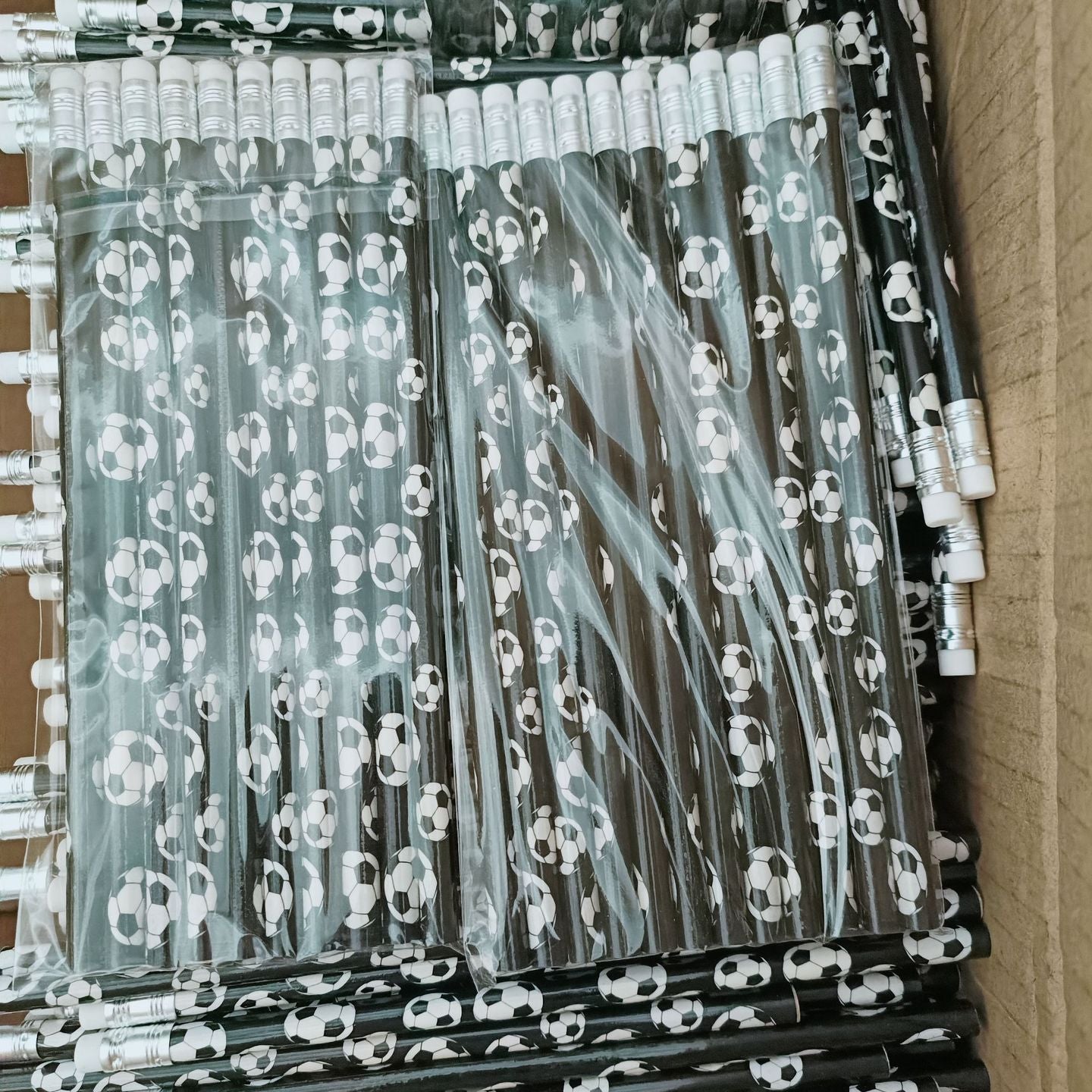 Wholesale 300pcs Football Theme Black and White Wooden Pencils
