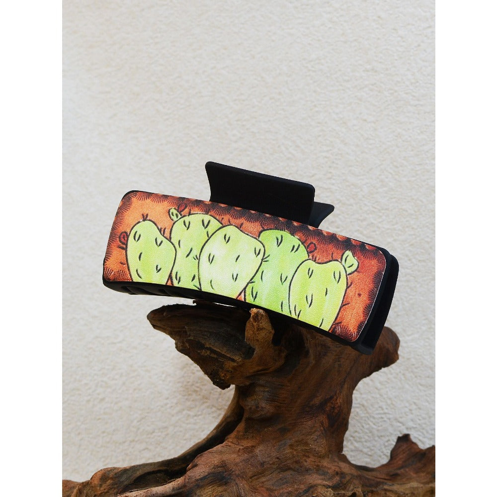 Wholesale of Western Style Cactus Plastic Hair Clips and Shark Clips