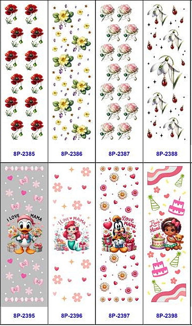 Wholesale 16pcs Flower Theme Letters Creative Color Pen & Bookmark Stickers UV DTF Wraps  OLY Exclusive