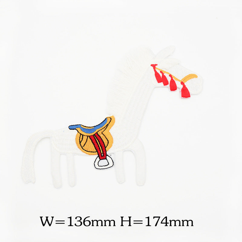 Wholesale Computer Embroidered Blue Tasseled Horse Patch For Everyday Wear And Home Decor