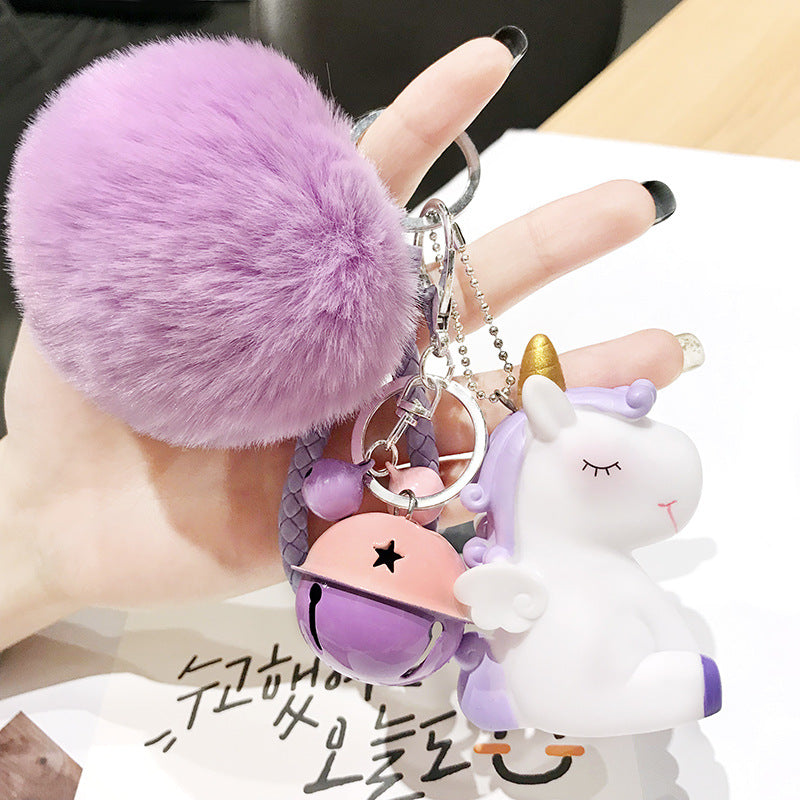 Wholesale Unicorn Hair Ball Silicone Keychains