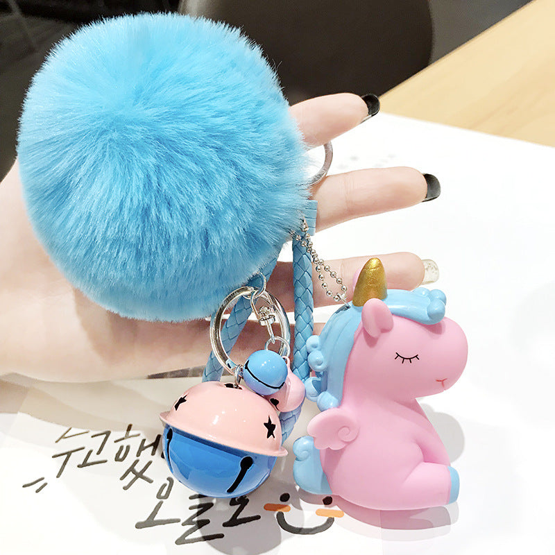 Wholesale Unicorn Hair Ball Silicone Keychains