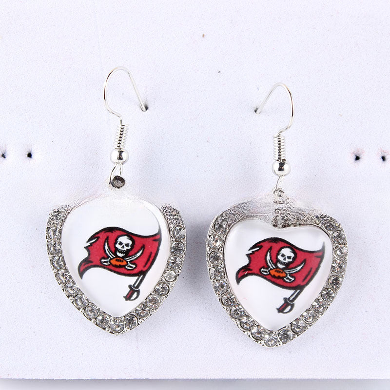 Wholesale Diamond Peach Dot  Logo Earrings