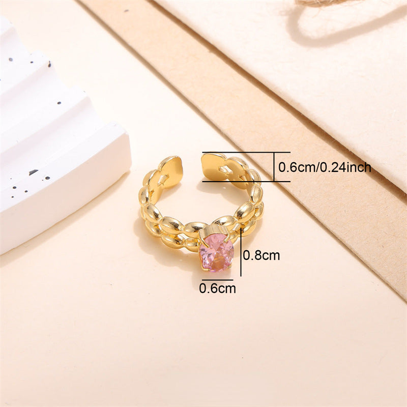 Wholesale Stainless Steel Zircon Inlaid Ring