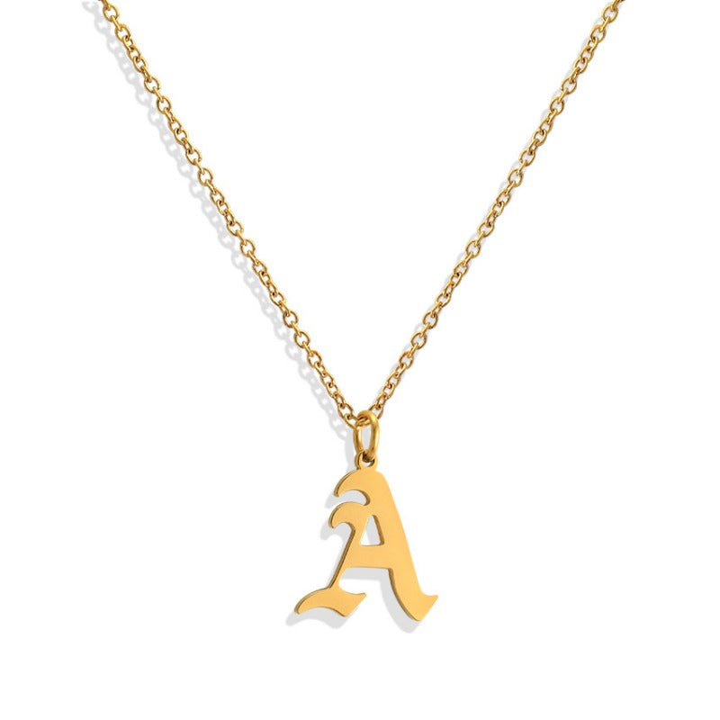 Wholesale Capital Letter Pendant Clavicle Chain Necklace
