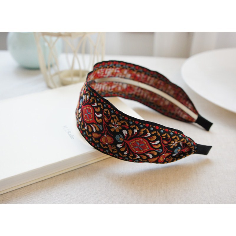 Wholesale Bohemian Ethnic Style Embroidered Fabric Headband